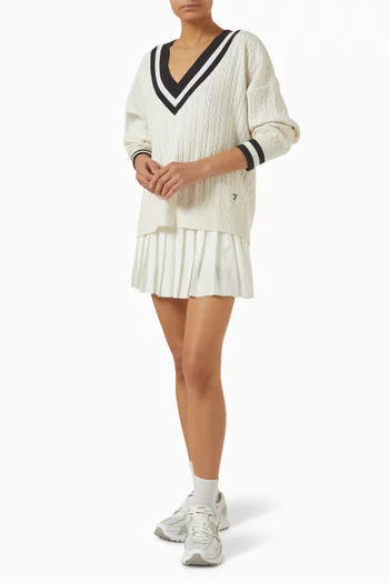 Oversized V-neck Cricket Sweater in Knit