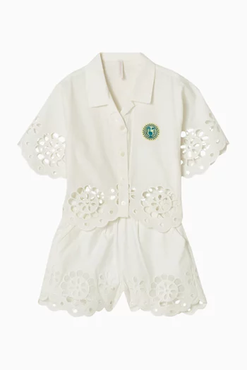 Awaken Broderie Anglaise Shirt in Cotton-poplin