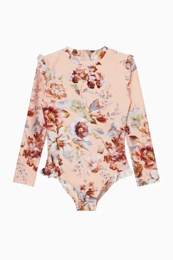 لباس سباحة قطعة واحدة أويكن بأكمام طويلة