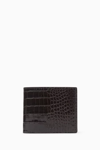Wallet in Croc-embossed Leather