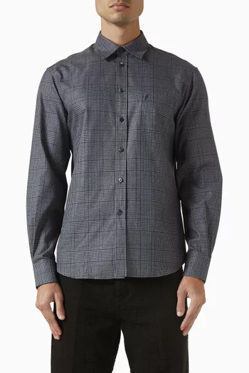 Checked Shirt in Cotton Poplin