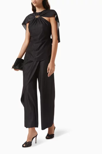 Georgia Cape Top in Denim Silk