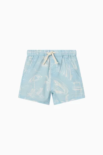 Surf's Up Linework Shorts in Cotton