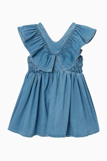 Grow Wild Embroidered Dress in Denim