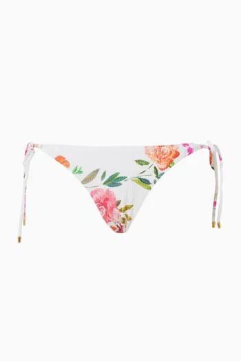 قطعة بيكيني سفلية بكشكش وأربطة جانبية