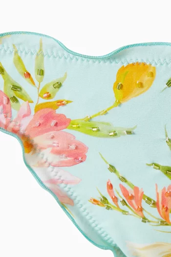 Embroidered Lettuce-edge Bikini Briefs