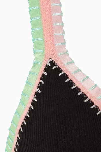 Crochet-trim Bikini Top