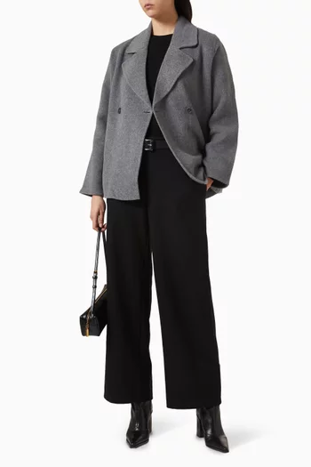 Wide-leg Pants in Felted Wool Jersey