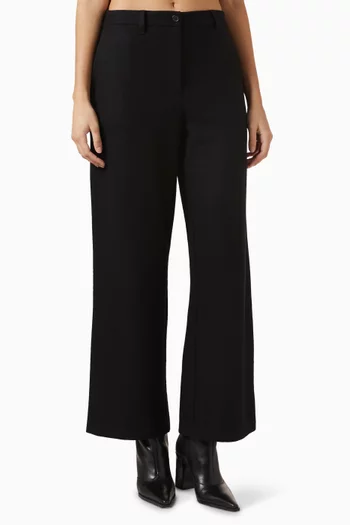 Wide-leg Pants in Felted Wool Jersey