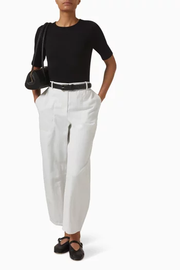 تي شيرت قطن مطاطي ومضلع