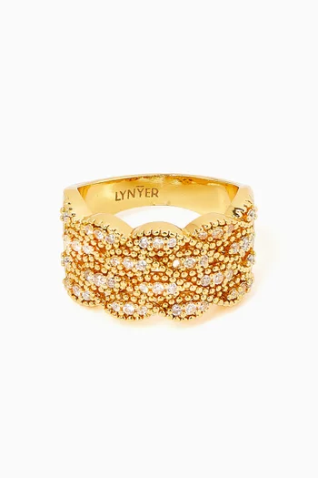 Ravi Nova Ring in 24kt Gold-plated Brass