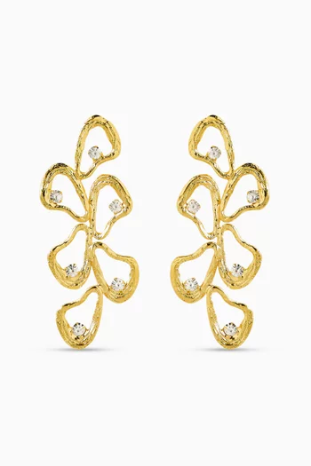 Celestial Explosion Drop Earrings in 24kt Gold-plated Metal