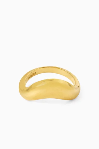 Sculptural V Ring in 14kt Gold-plated Metal