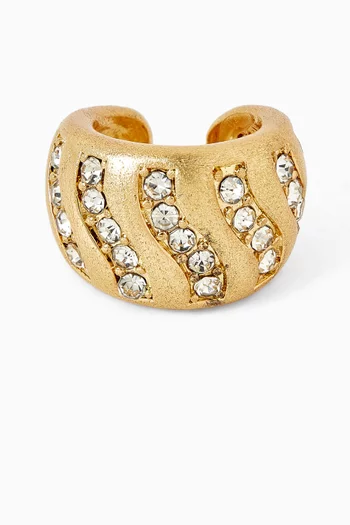 قرط محيط بالأذن اورورا ويف معدن مطلي ذهب عيار 18‏