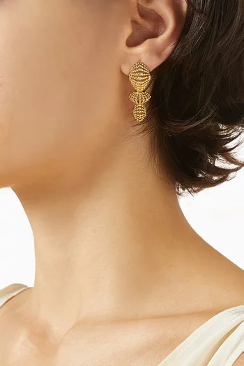 Ravi Nova Drop Earrings in 24kt Gold-plated Brass