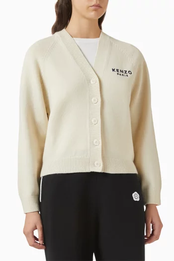 كارديغان مطرز بشعار زهرة بوكي صوف