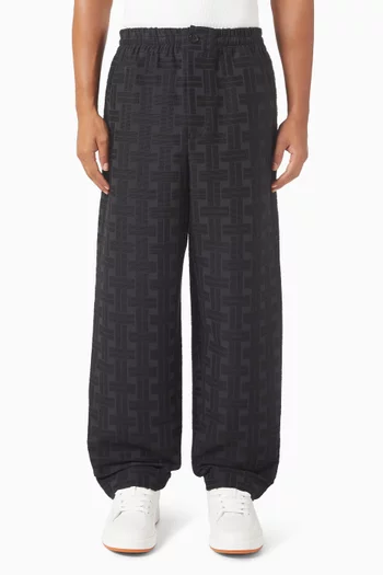 Weave Logo Sweatpants in Cotton-jacquard