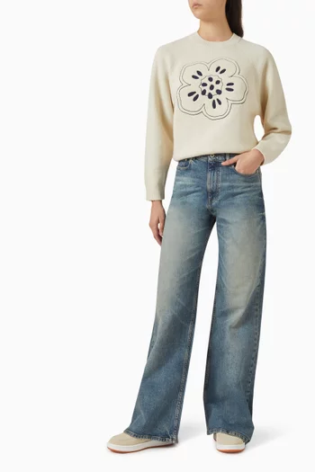 Boke Flower Embroidered Sweater in Wool