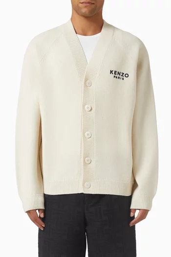 Boke Flower Embroidered Cardigan in Wool-knit