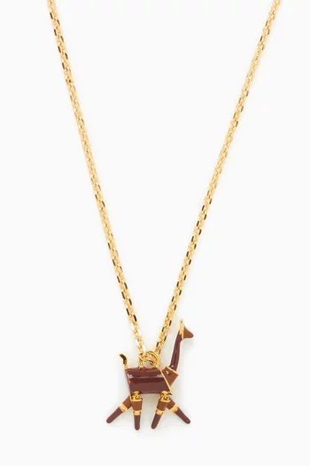 Vicuña Enamel Necklace in Brass