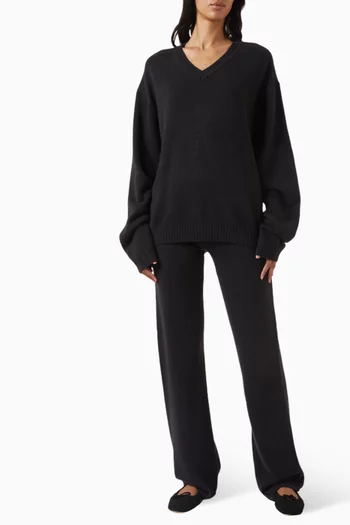 Wool Cashmere V Neck Pullover Sweater