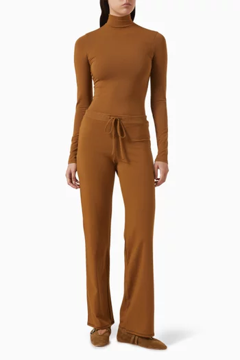 Cotton Jersey Turtleneck Top