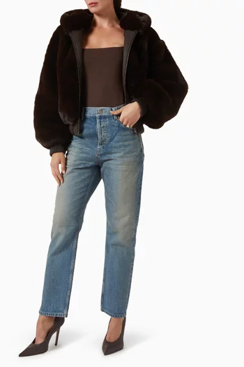 Faux Fur Zip-up Jacket