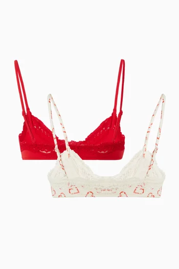 Fits Everybody Lace Scoop Bralette, Set of 2