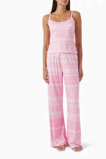 بنطال بونتيل ناعم بشعار الماركة