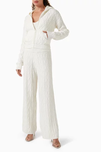 Snow Bunny Cableknit Shrunken Hoodie