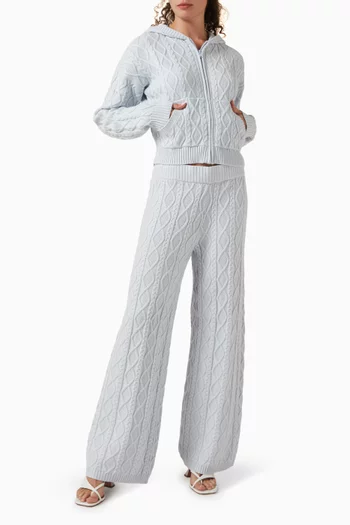 كنزة سنو باني بغطاء رأس وقصة ضيقة بغرزة الضفيرة