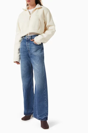 Teddy Funnel-neck Cropped Jacket