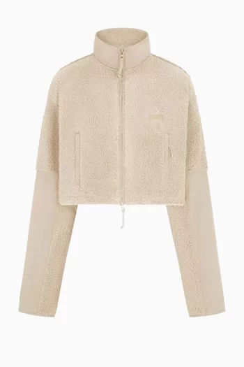 Teddy Funnel-neck Cropped Jacket