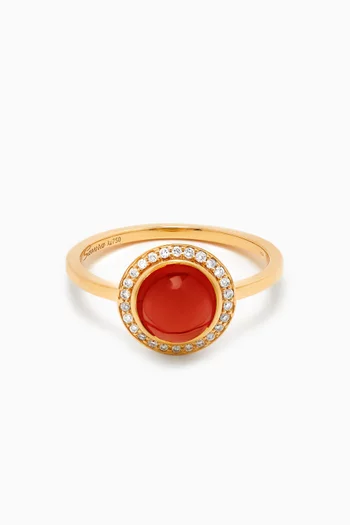 Noor Garnet & Diamond Ring in 18kt Rose-gold
