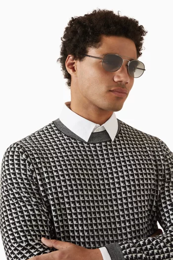 D-frame Sunglasses in Metal