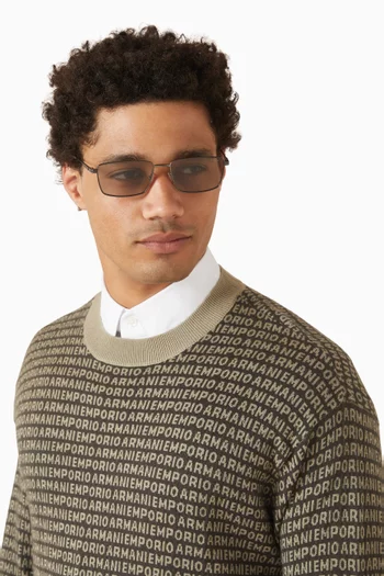 Rectangular Sunglasses in Metal