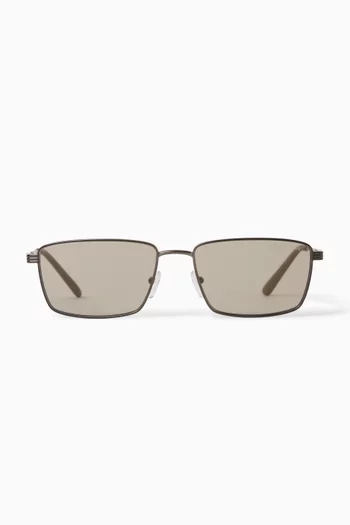نظارة شمسية بإطار مستطيل معدن
