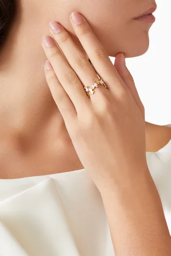 Geometric Enamel Ring in 18kt Gold