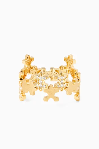 Geometric Diamond Ring in 18kt Gold