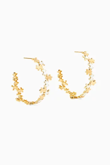 Geometric Mother-of-Pearl Earrings in 18kt Gold