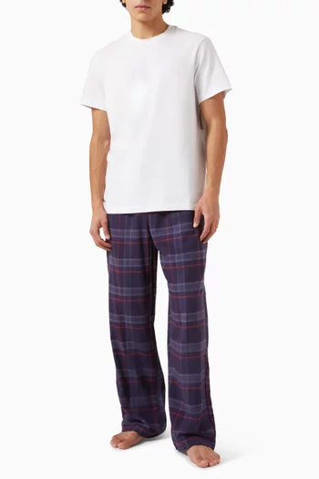 Tartan-print Pyjama Pants in Cotton