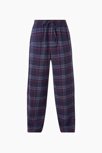 Tartan-print Pyjama Pants in Cotton