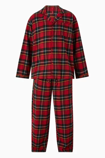 Tartan-print Pyjama Set in Cotton