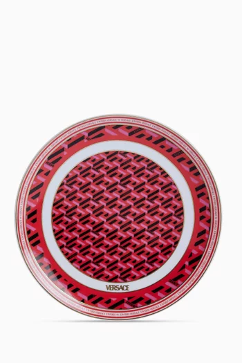 طبق خبز بنقشة زخارف يونانية بورسلين