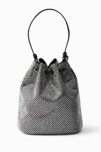 Mini Crystal-studded Bag in Satin