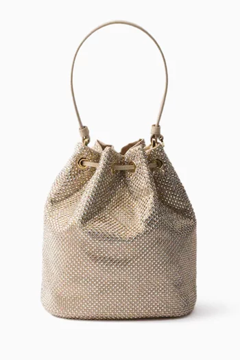 Mini Crystal-studded Bag in Satin