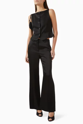 فيست بفتحة رقبة على شكل قارب ستان مزدوج