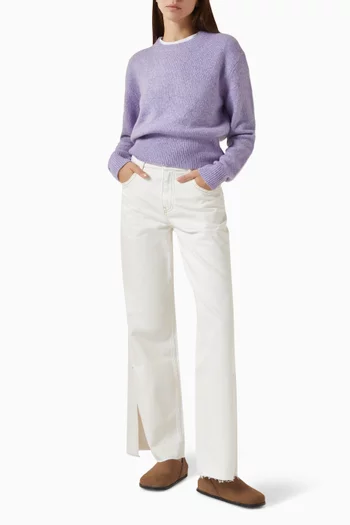 سترة ألينا بفتحة رقبة مستديرة مزيج كشمير