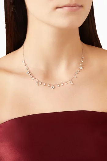 قلادة بسلسلة متدلية مزينة بحلي فضة إسترلينية