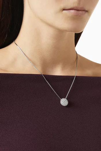 Round Pendant Charm Necklace in Sterling Silver